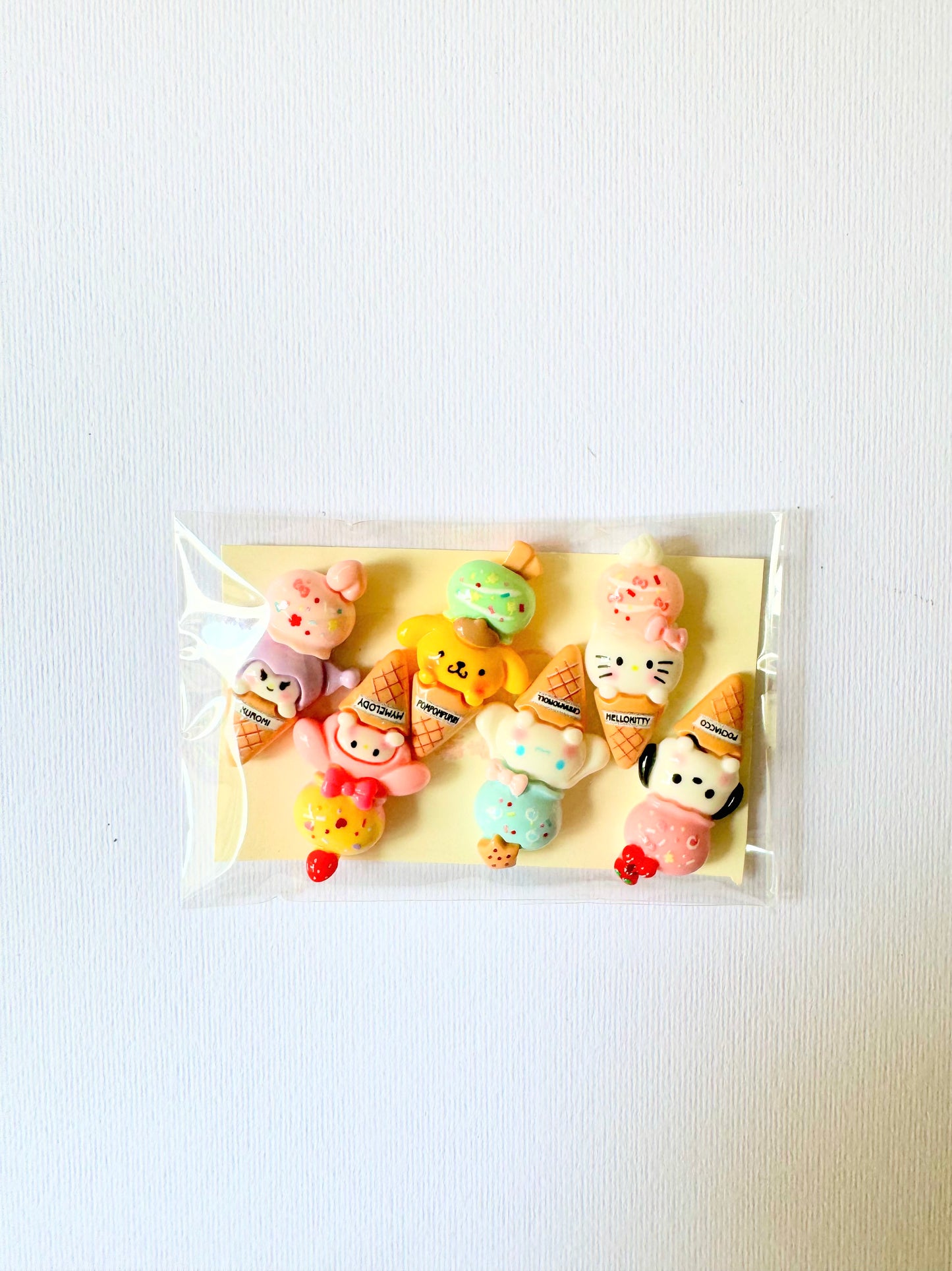 Jibitz/Cartoon Charms Set 6pz - Ice Cream Cones