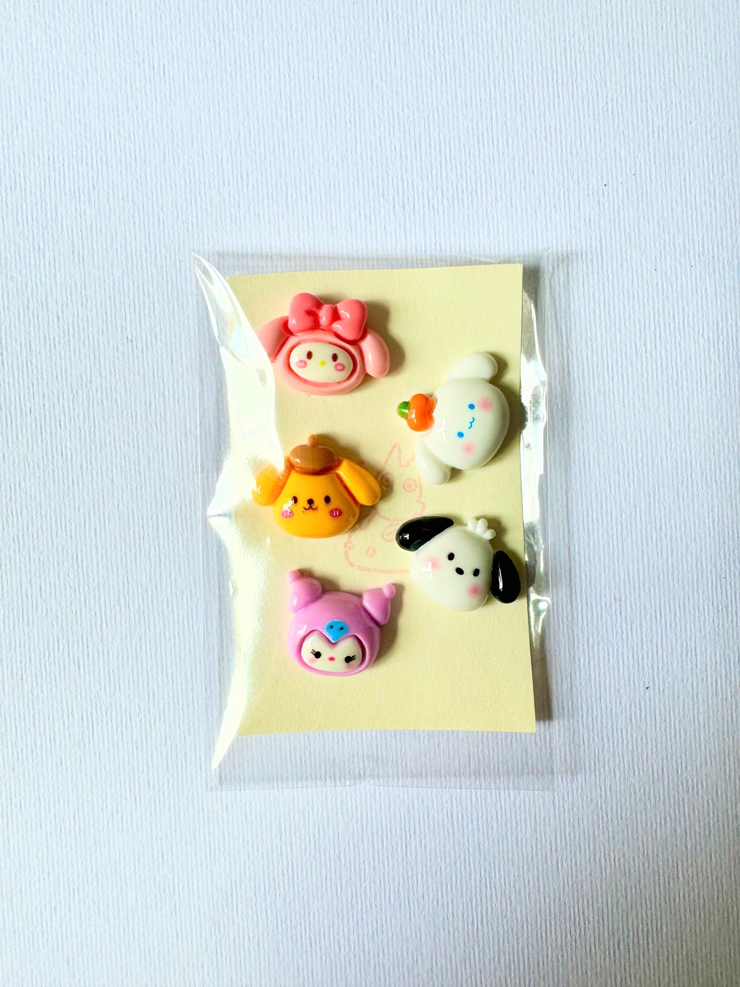 Jibitz/Cartoon Charms Set 5pz - Chubby Faces