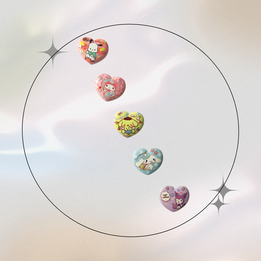 Jibitz/Cartoon Charms Set 5pz - Hearts