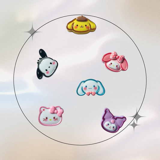 Jibitz/Cartoon Charms Set 6pz - Big Face