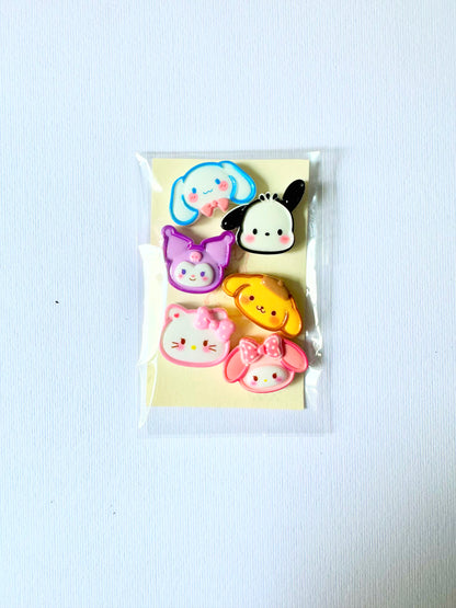 Jibitz/Cartoon Charms Set 6pz - Big Face