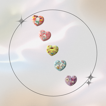 Jibitz/Cartoon Charms Set 5pz - Hearts